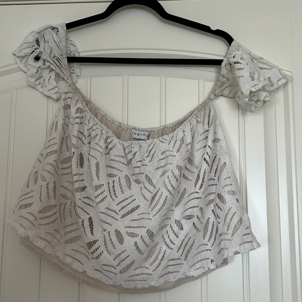 Off the shoulder lace crop top